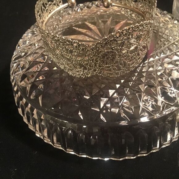 Lacy Silvertone Bangle Bracelet - Picture 3 of 5